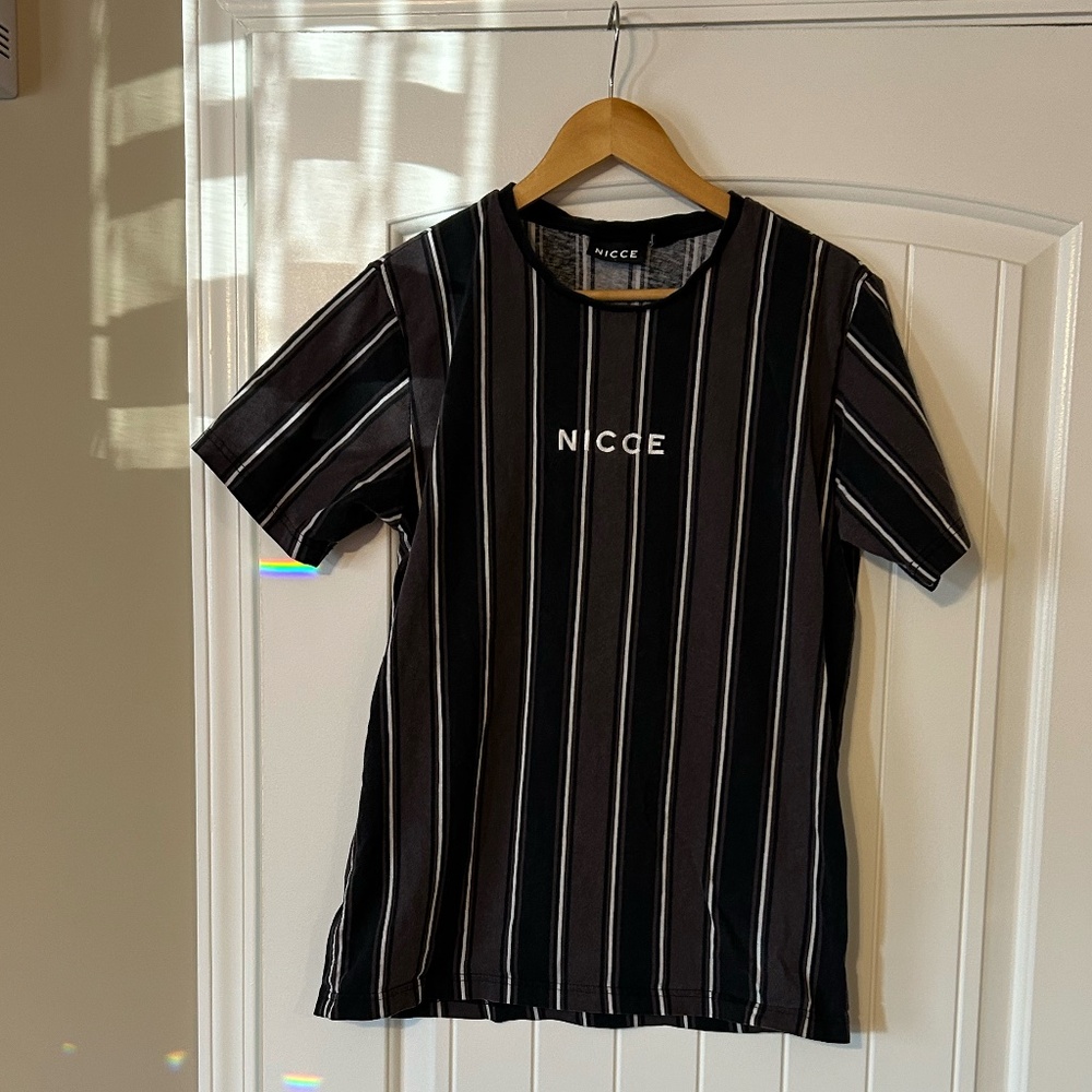 Nicce Black Striped T-Shirt